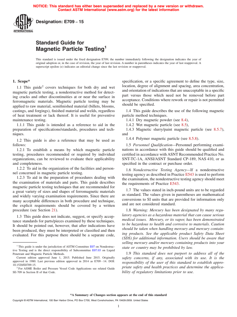 ASTM E709-15 - Standard Guide for  Magnetic Particle Testing