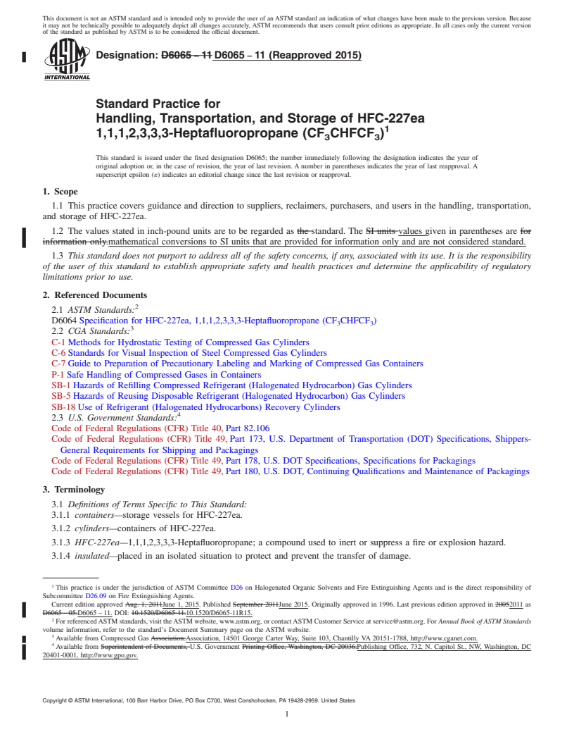 ASTM D6065-11(2015) - Standard Practice for Handling, Transportation ...