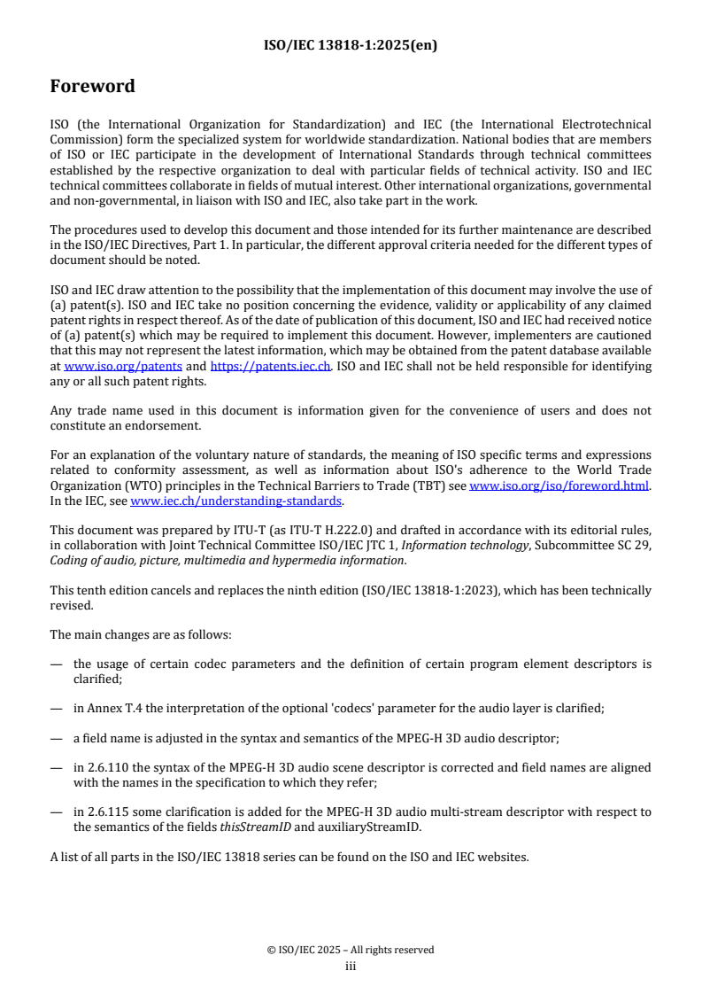 ISO/IEC FDIS 13818-1 - Information technology — Generic coding of moving pictures and associated audio information — Part 1: Systems
Released:7. 03. 2025