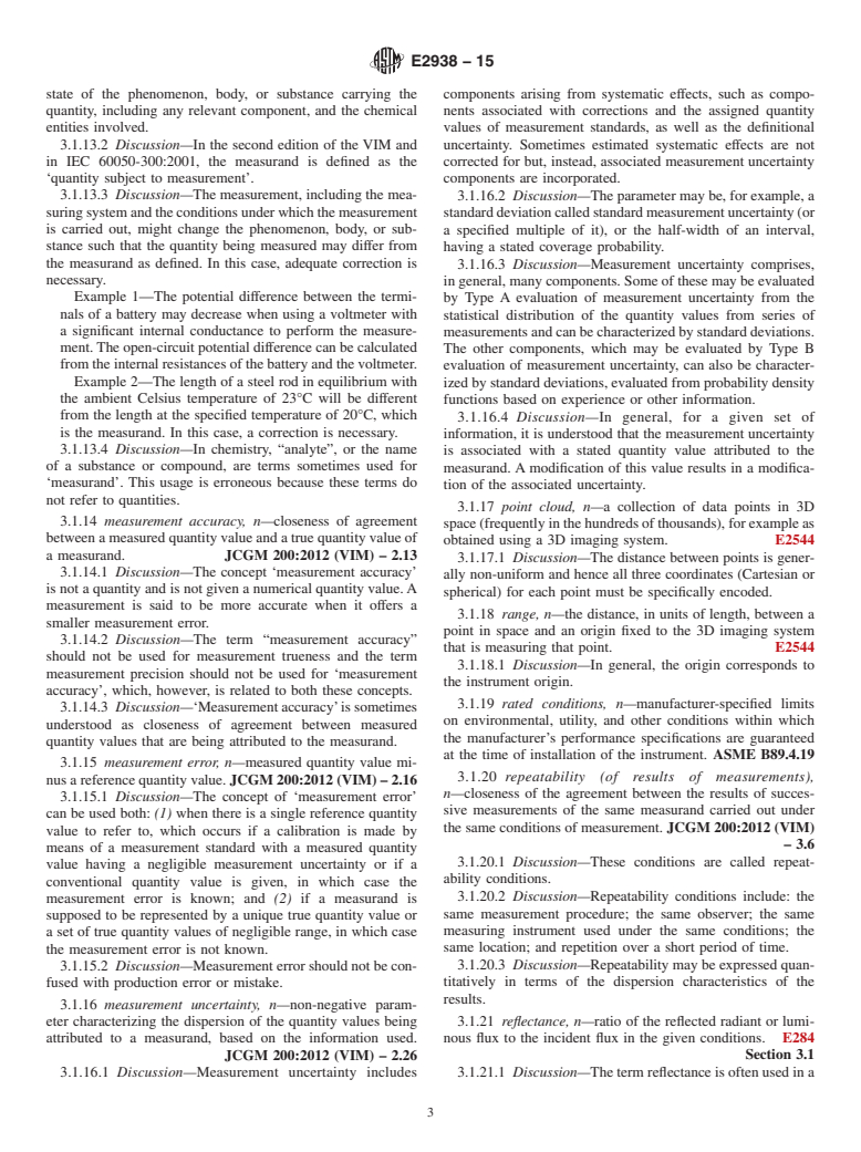 ASTM E2938-15 - Standard Test Method for Evaluating the Relative-Range Measurement Performance of 3D  Imaging Systems in the Medium Range