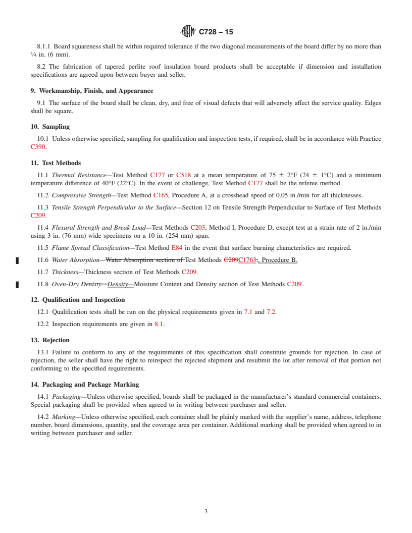 REDLINE ASTM C728-15 - Standard Specification for  Perlite Thermal Insulation Board