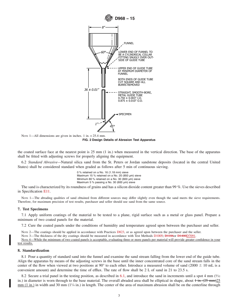 REDLINE ASTM D968-15 - Standard Test Methods for Abrasion Resistance of Organic Coatings by Falling Abrasive