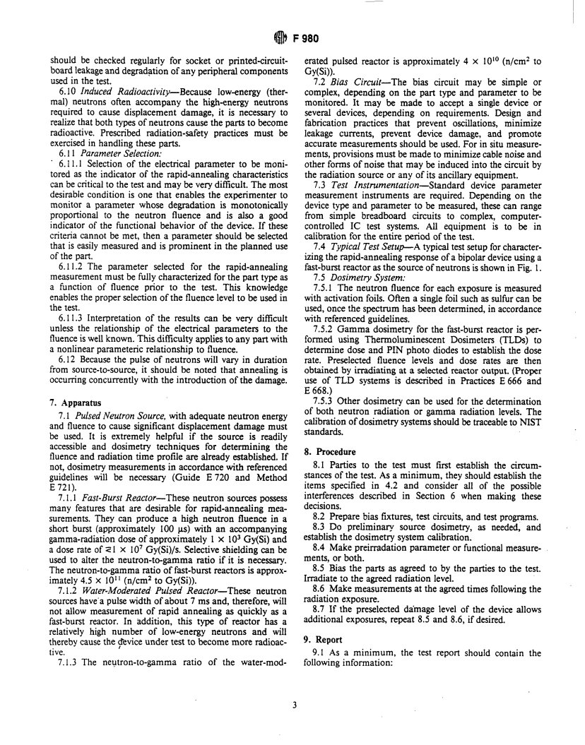 ASTM F980-92 - Guide for The Measurement of Rapid Annealing of Neutron-Induced Displacement Damage in Silicon Semiconductor Devices