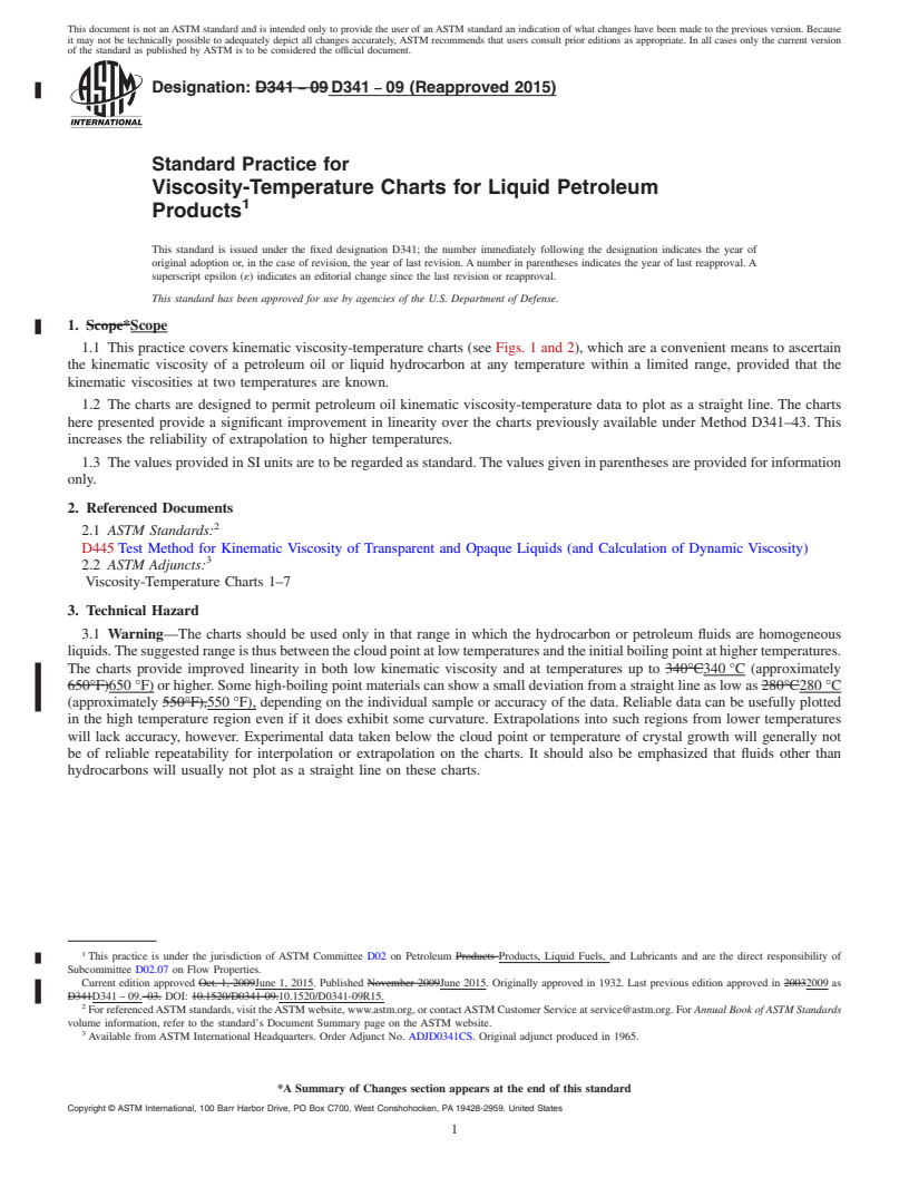 REDLINE ASTM D341-09(2015) - Standard Practice for Viscosity-Temperature Charts for Liquid Petroleum Products