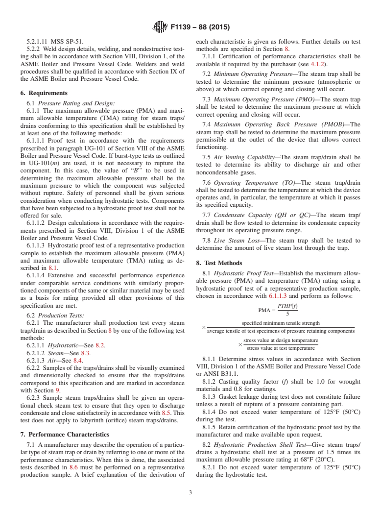 ASTM F1139-88(2015) - Standard Specification for  Steam Traps and Drains