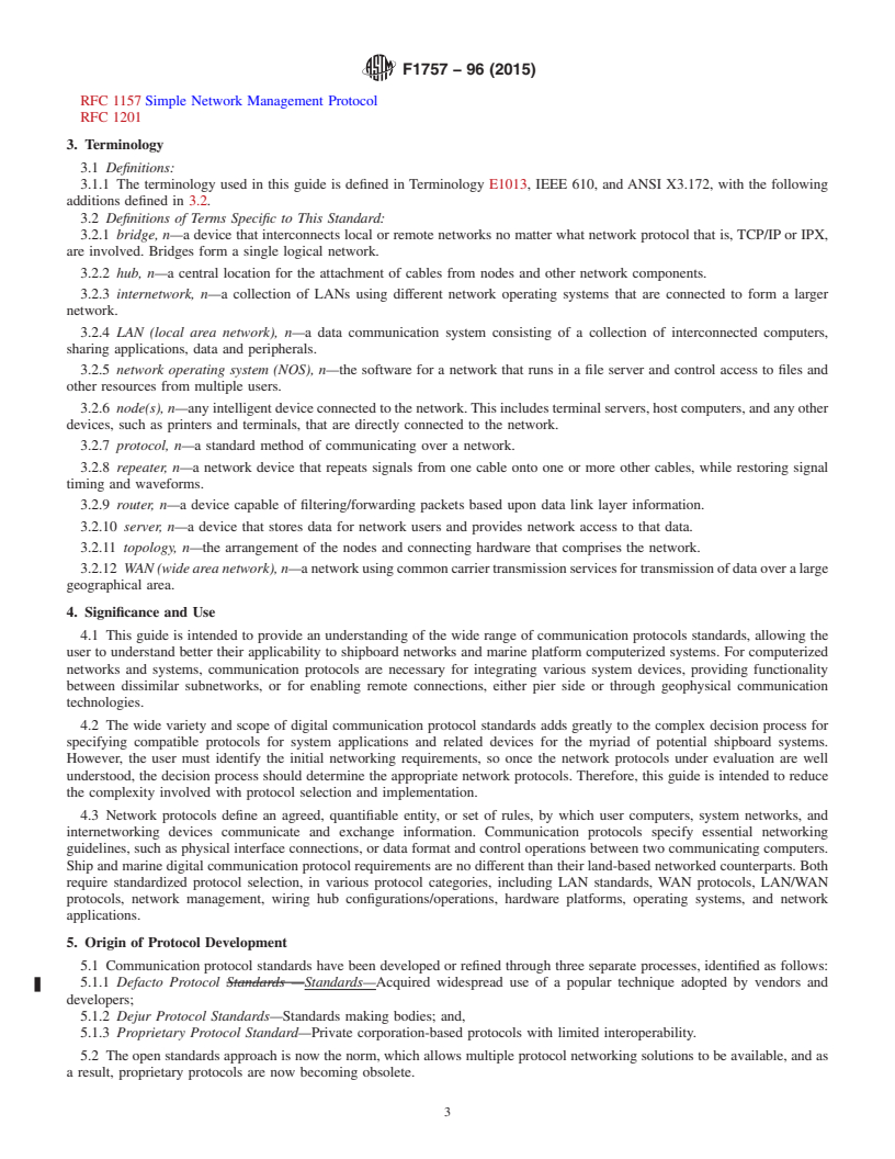 REDLINE ASTM F1757-96(2015) - Standard Guide for  Digital Communication Protocols for Computerized Systems