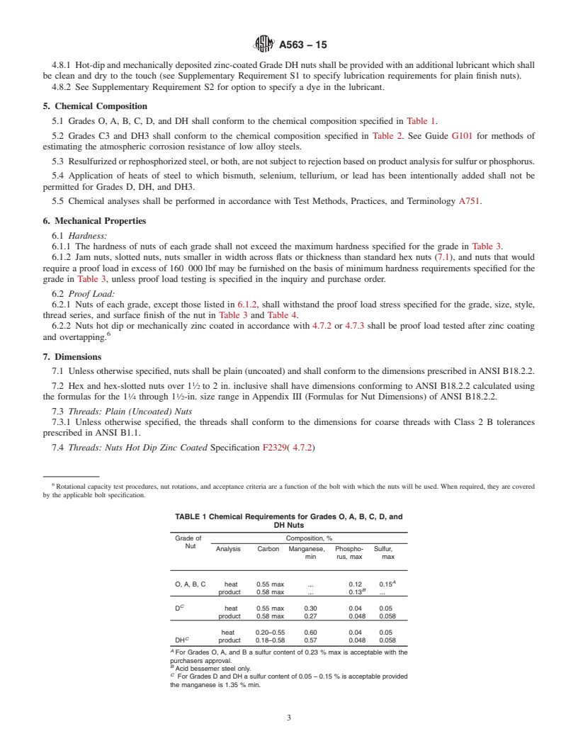 REDLINE ASTM A563-15 - Standard Specification for  Carbon and Alloy Steel Nuts