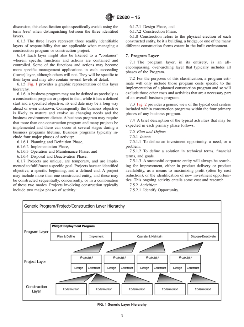 ASTM E2620-15 - Standard Classification for Program and Project Estimate Summaries