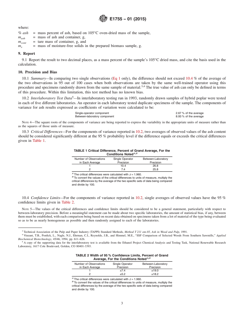 REDLINE ASTM E1755-01(2015) - Standard Test Method for  Ash in Biomass