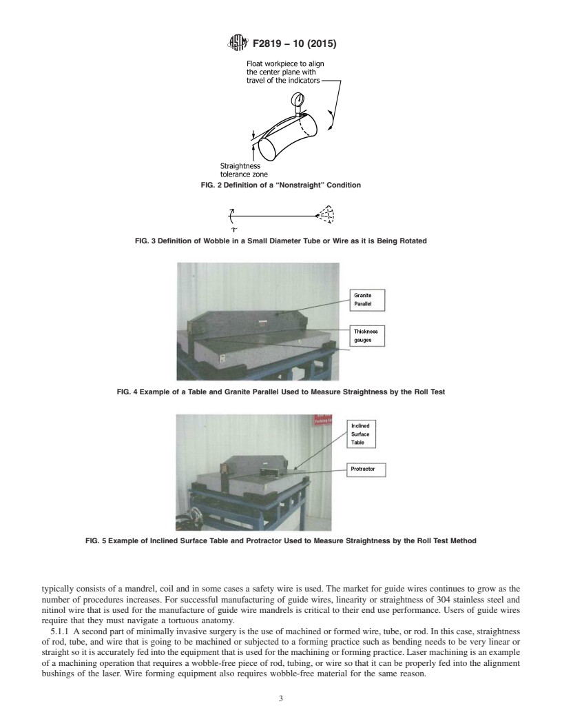 REDLINE ASTM F2819-10(2015) - Standard Test Methods for  Measurement of Straightness of Bar, Rod, Tubing and Wire to  be used for Medical Devices