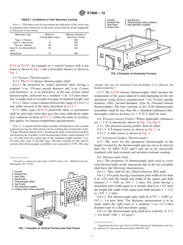ASTM E1966-15 - Standard Test Method for  Fire-Resistive Joint Systems