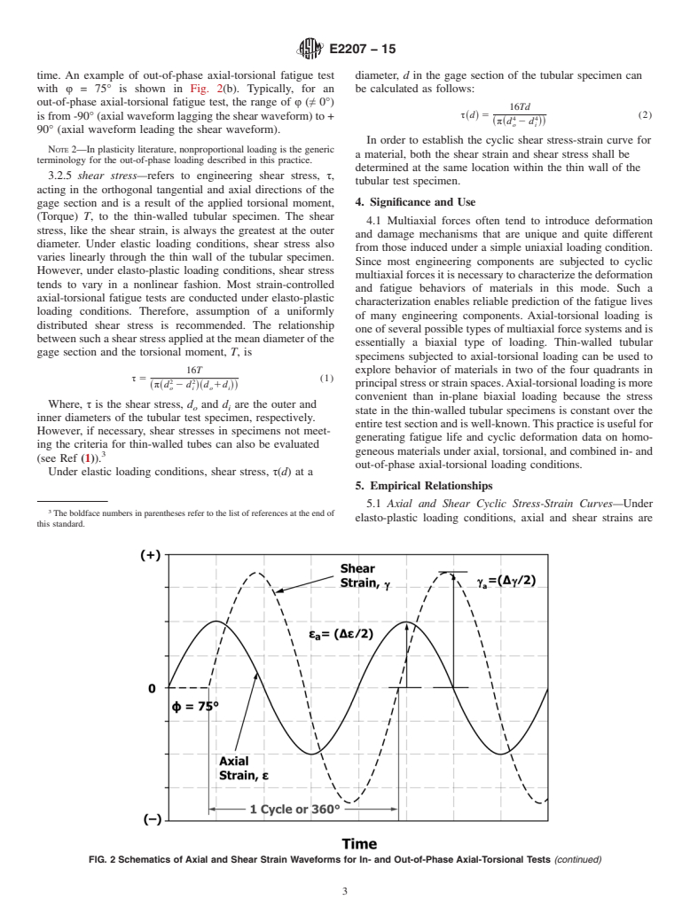 ASTM E2207-15 - Standard Practice for  Strain-Controlled Axial-Torsional Fatigue Testing with Thin-Walled  Tubular Specimens