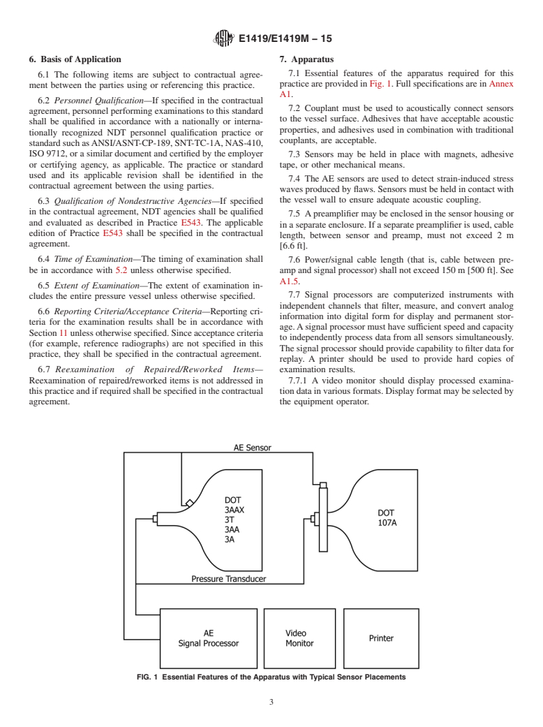 ASTM E1419/E1419M-15 - Standard Practice for Examination of Seamless, Gas-Filled, Pressure Vessels Using Acoustic Emission