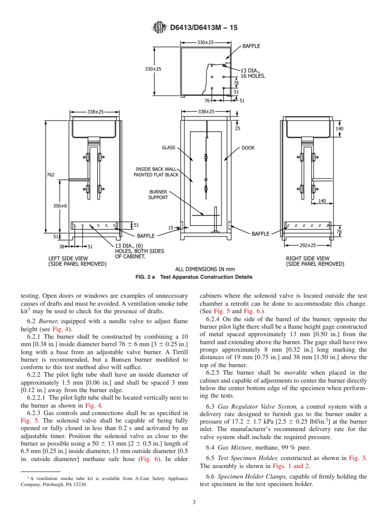 ASTM D6413/D6413M-15 - Standard Test Method for Flame Resistance of Textiles (Vertical Test)