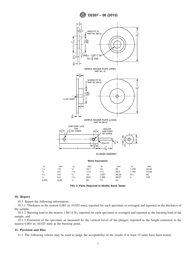 REDLINE ASTM D2207-00(2015) - Standard Test Method for Bursting Strength of Leather by the Ball Method