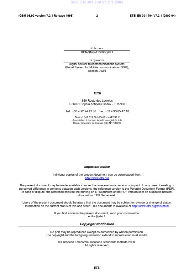 SIST EN 301 704 V7.2.1:2003 SIST EN 301 704 V7.2.1:2003 - Page 4 preview