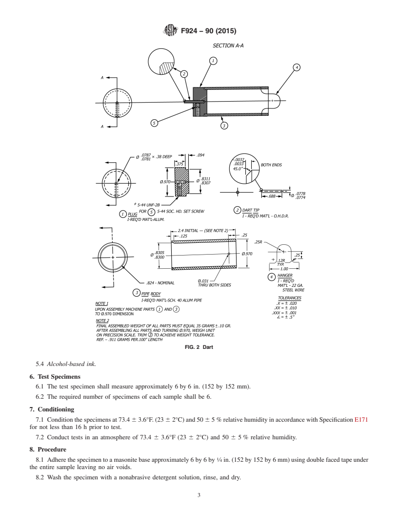 REDLINE ASTM F924-90(2015) - Standard Test Method for Resistance to Puncture of Cushioned Resilient Floor Coverings