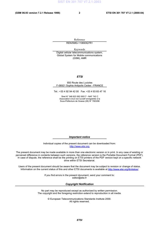 SIST EN 301 707 V7.2.1:2003 SIST EN 301 707 V7.2.1:2003 - Page 4 preview