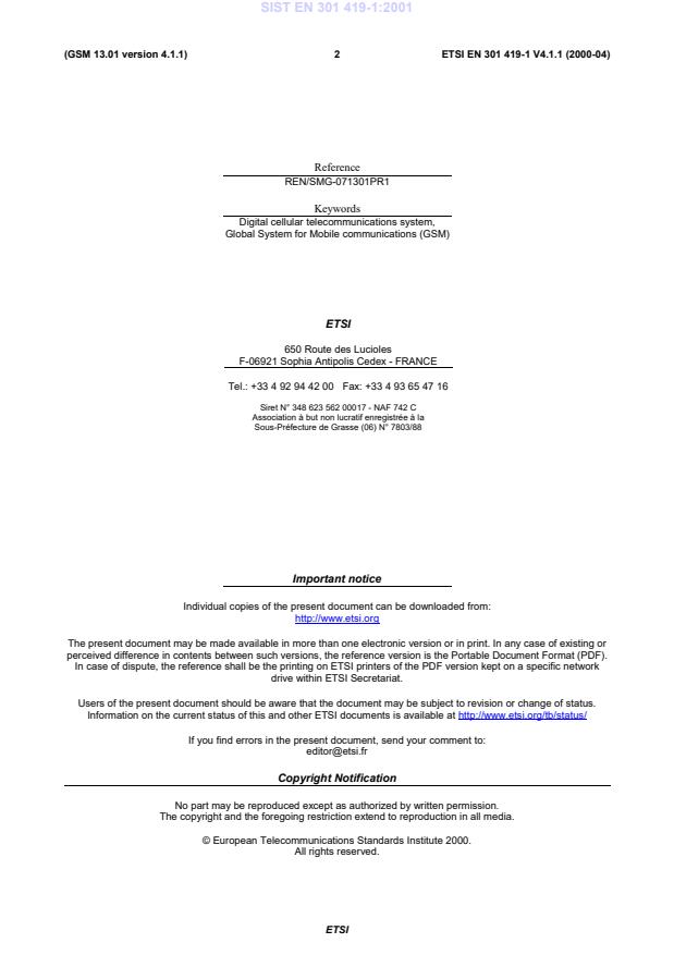 SIST EN 301 419-1:2001 SIST EN 301 419-1:2001 - Page 4 preview