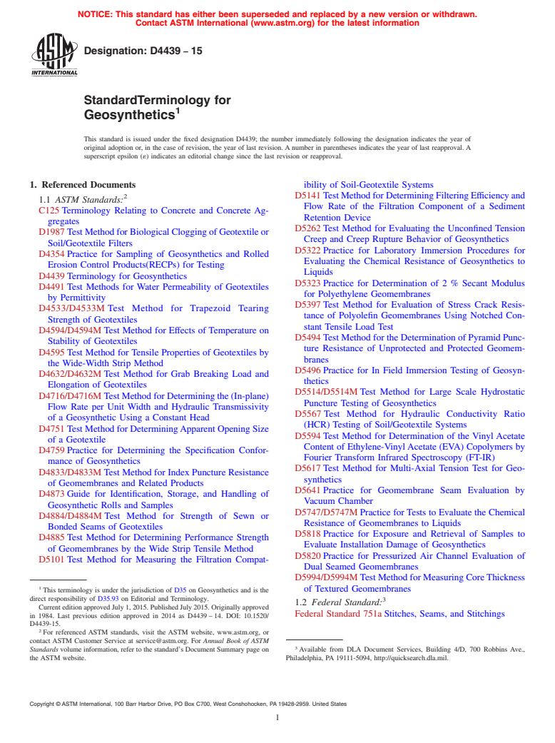 ASTM D4439-15 - Standard Terminology for Geosynthetics