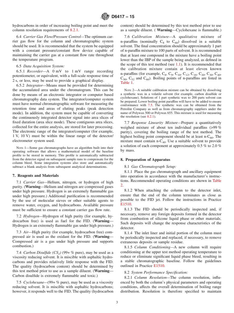 ASTM D6417-15 - Standard Test Method for  Estimation of Engine Oil Volatility by Capillary Gas Chromatography