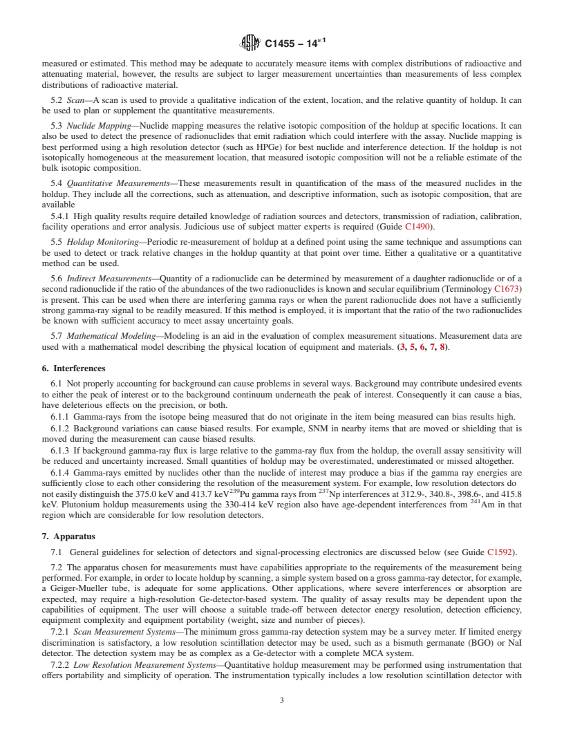 REDLINE ASTM C1455-14e1 - Standard Test Method for  Nondestructive Assay of Special Nuclear Material Holdup Using  Gamma-Ray Spectroscopic Methods