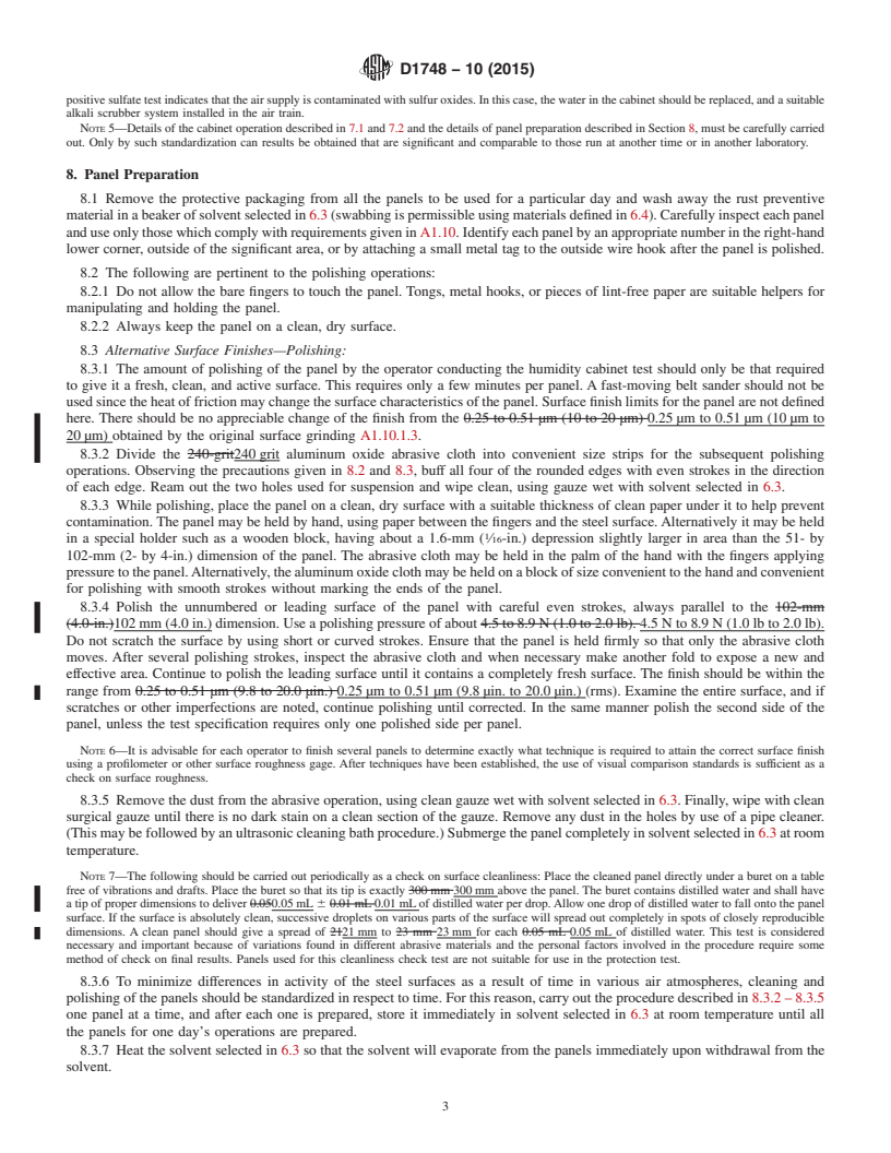 REDLINE ASTM D1748-10(2015) - Standard Test Method for Rust Protection by Metal Preservatives in the Humidity Cabinet