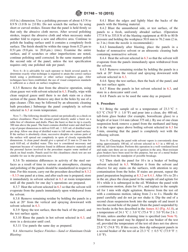 ASTM D1748-10(2015) - Standard Test Method for Rust Protection by Metal Preservatives in the Humidity Cabinet