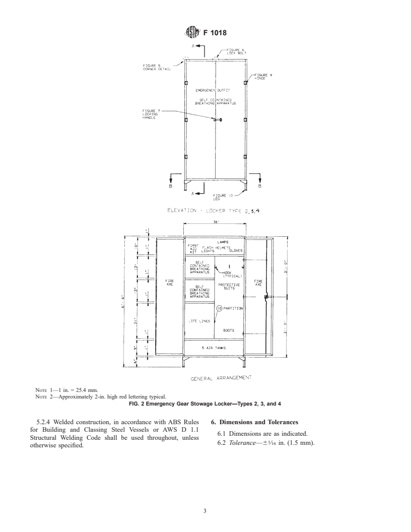 ASTM F1018-87a(1999)e1 - Standard Specification for Steel Emergency Gear Stowage Locker