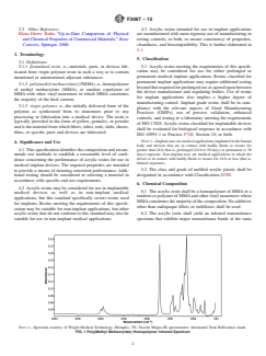 ASTM F3087-15 ASTM F3087-15 - Standard Specification for Acrylic Molding Resins for Medical Implant Applications - Page 2 preview