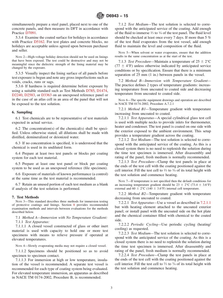 ASTM D6943-15 - Standard Practice for Immersion Testing of Industrial Protective Coatings and Linings