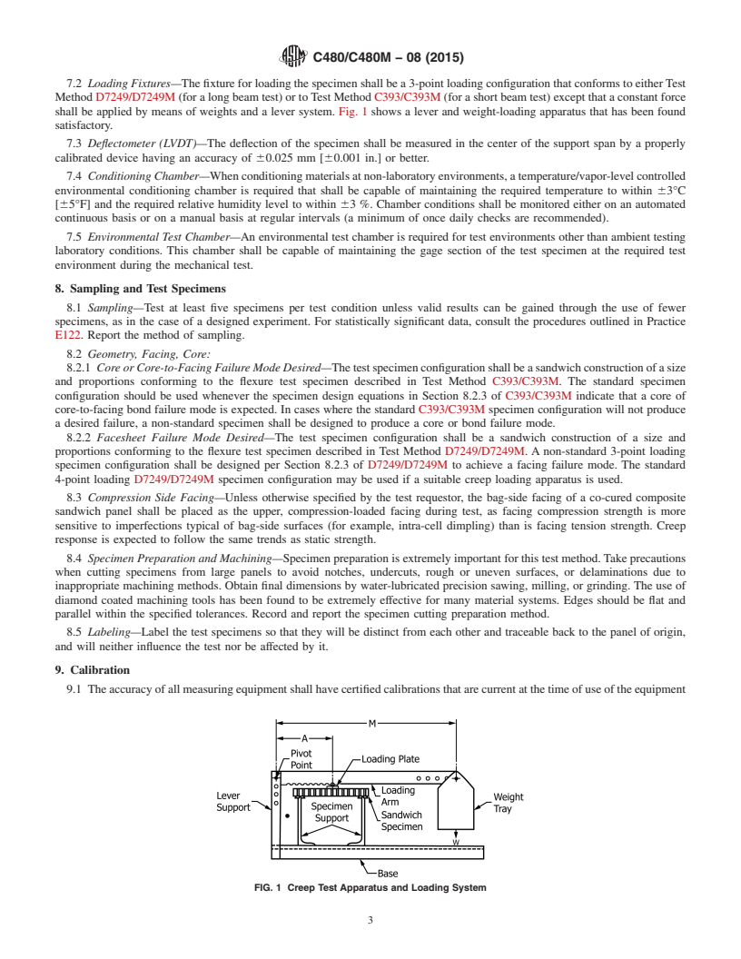 REDLINE ASTM C480/C480M-08(2015) - Standard Test Method for  Flexure Creep of Sandwich Constructions