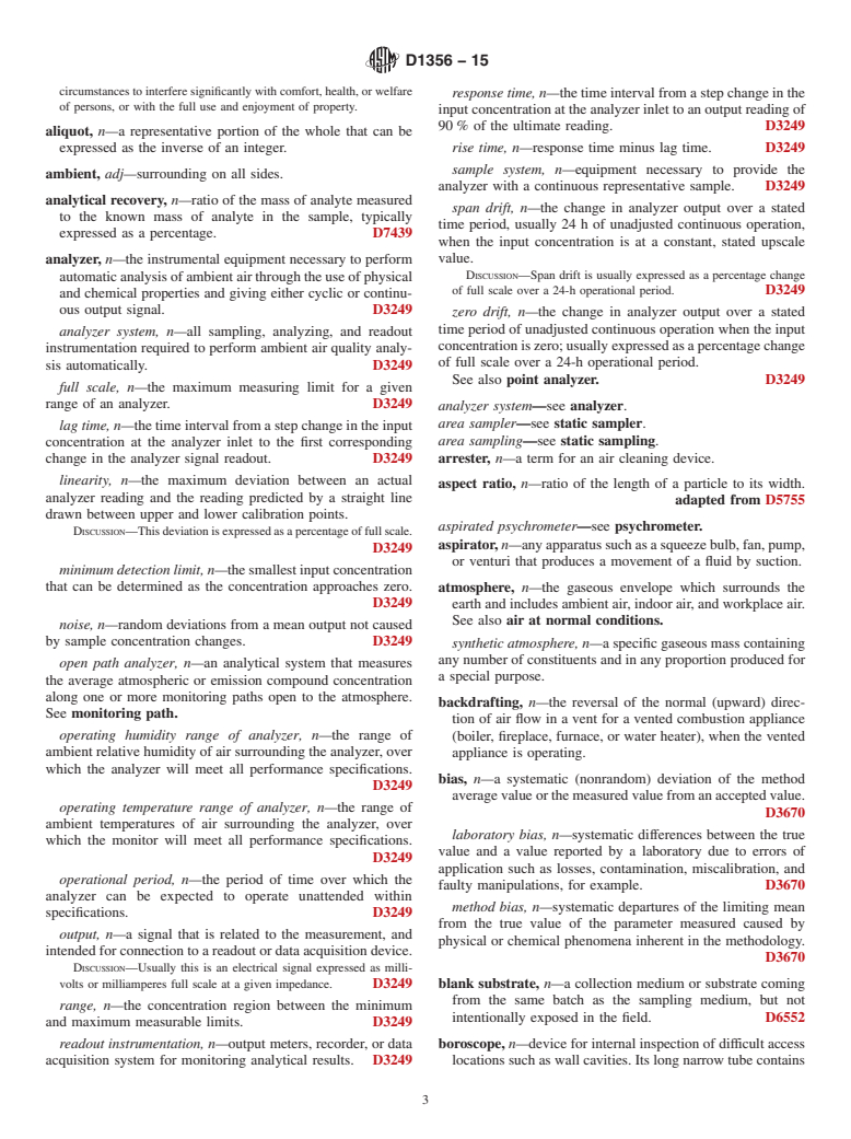 ASTM D1356-15 - Standard Terminology Relating to  Sampling and Analysis of Atmospheres