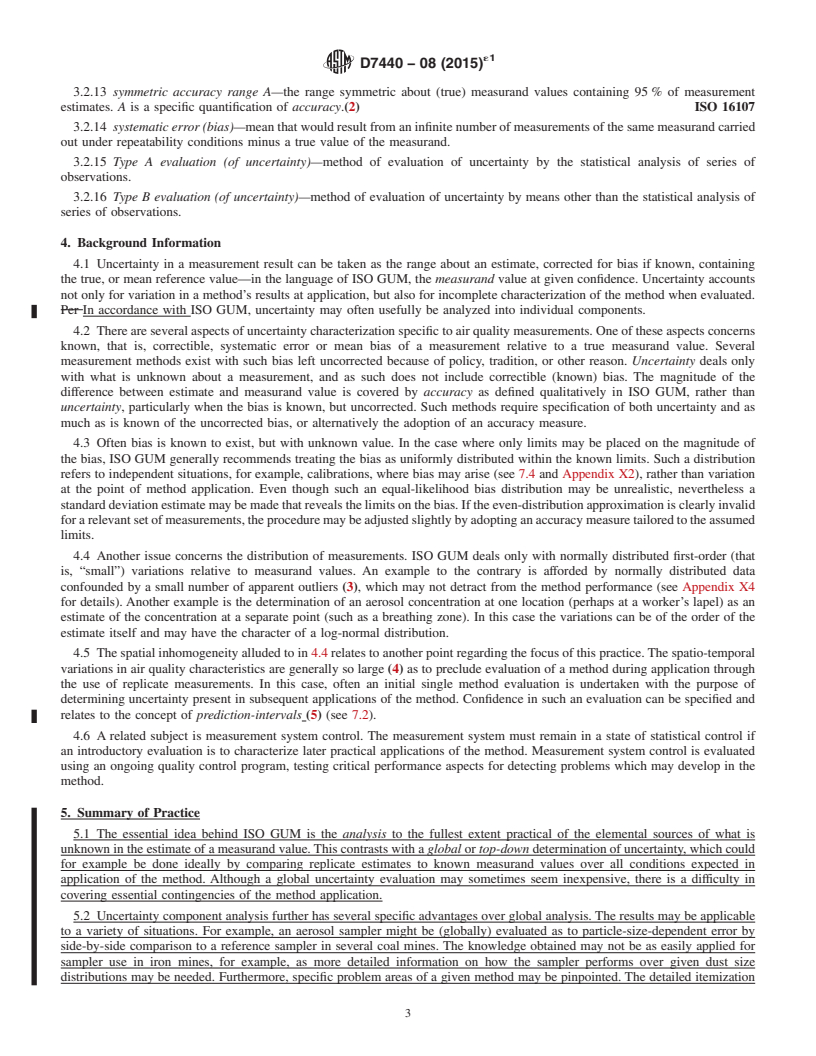 REDLINE ASTM D7440-08(2015)e1 - Standard Practice for  Characterizing Uncertainty in Air Quality Measurements