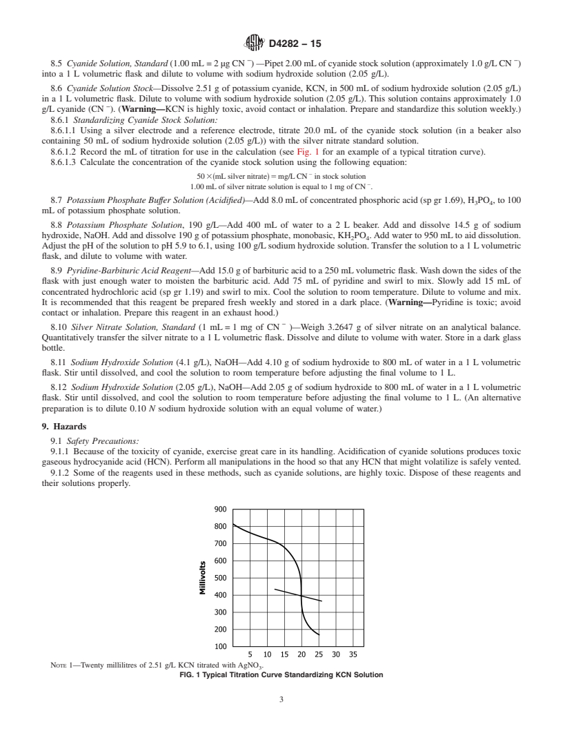 REDLINE ASTM D4282-15 - Standard Test Method for  Determination of Free Cyanide in Water and Wastewater by Microdiffusion