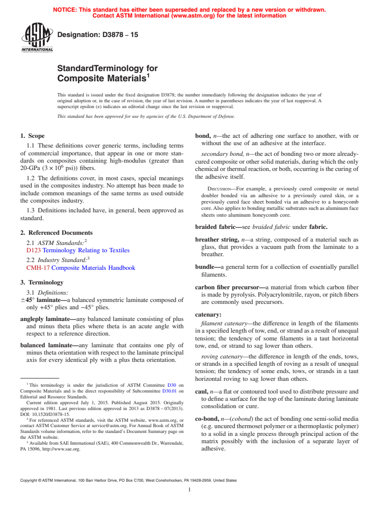 ASTM D3878-15 - Standard Terminology for  Composite Materials