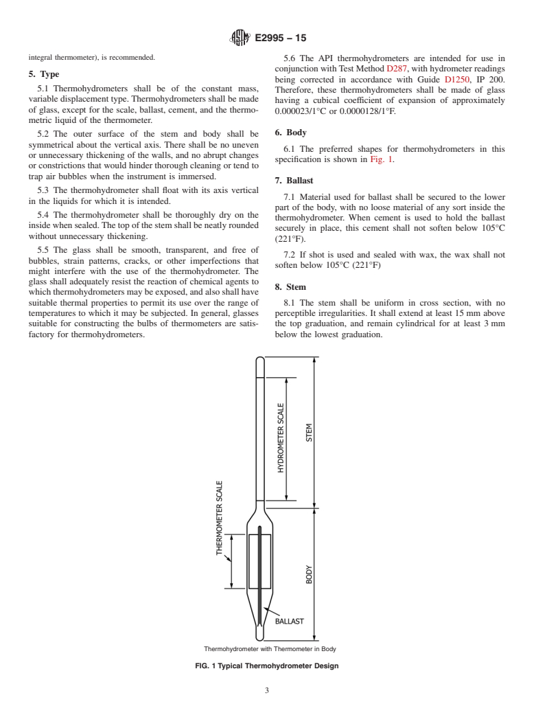 ASTM E2995-15 - Standard Specification for ASTM Thermohydrometers with Integral Low-Hazard Thermometers