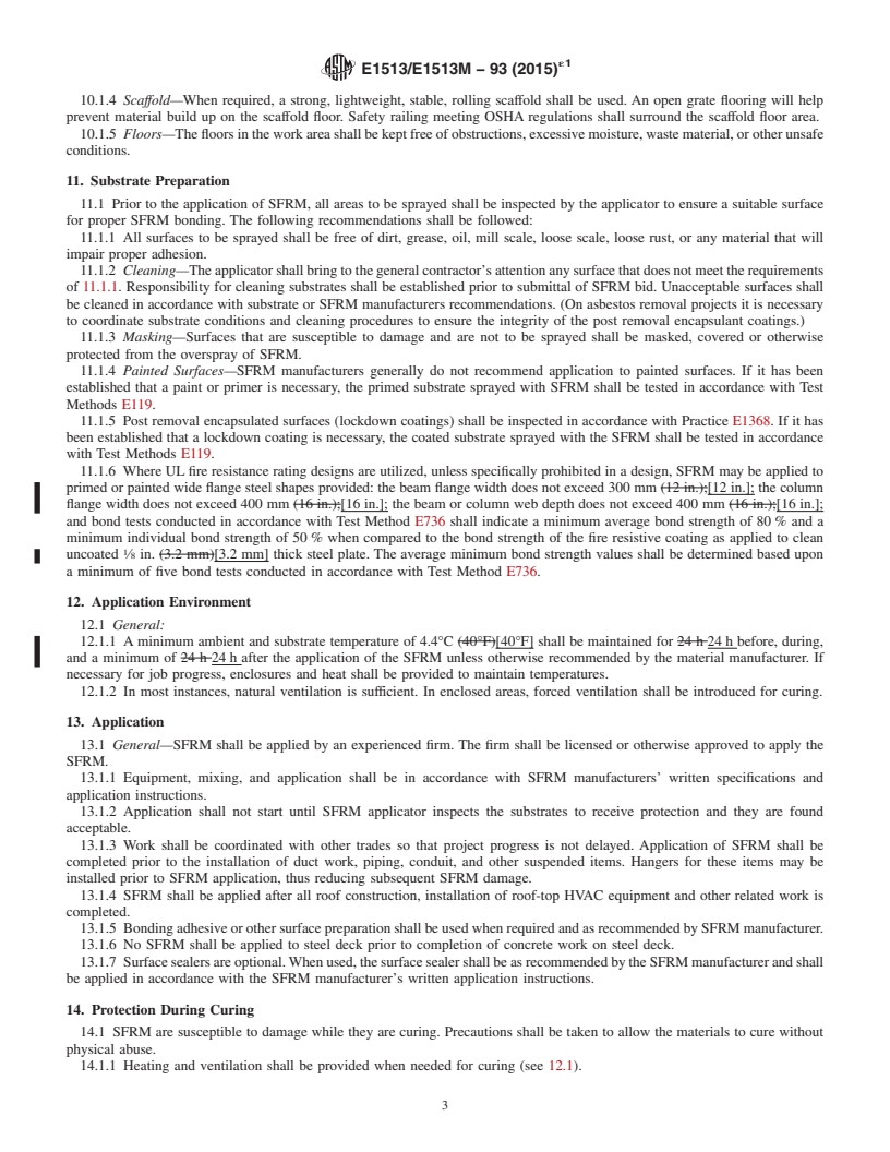 REDLINE ASTM E1513/E1513M-93(2015)e1 - Standard Practice for Application of Sprayed Fire-Resistive Materials (SFRMs)