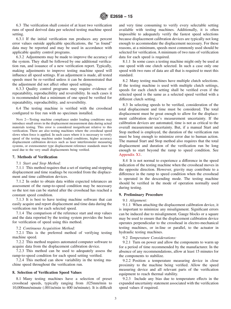 ASTM E2658-15 - Standard Practices for  Verification of Speed for Material Testing Machines