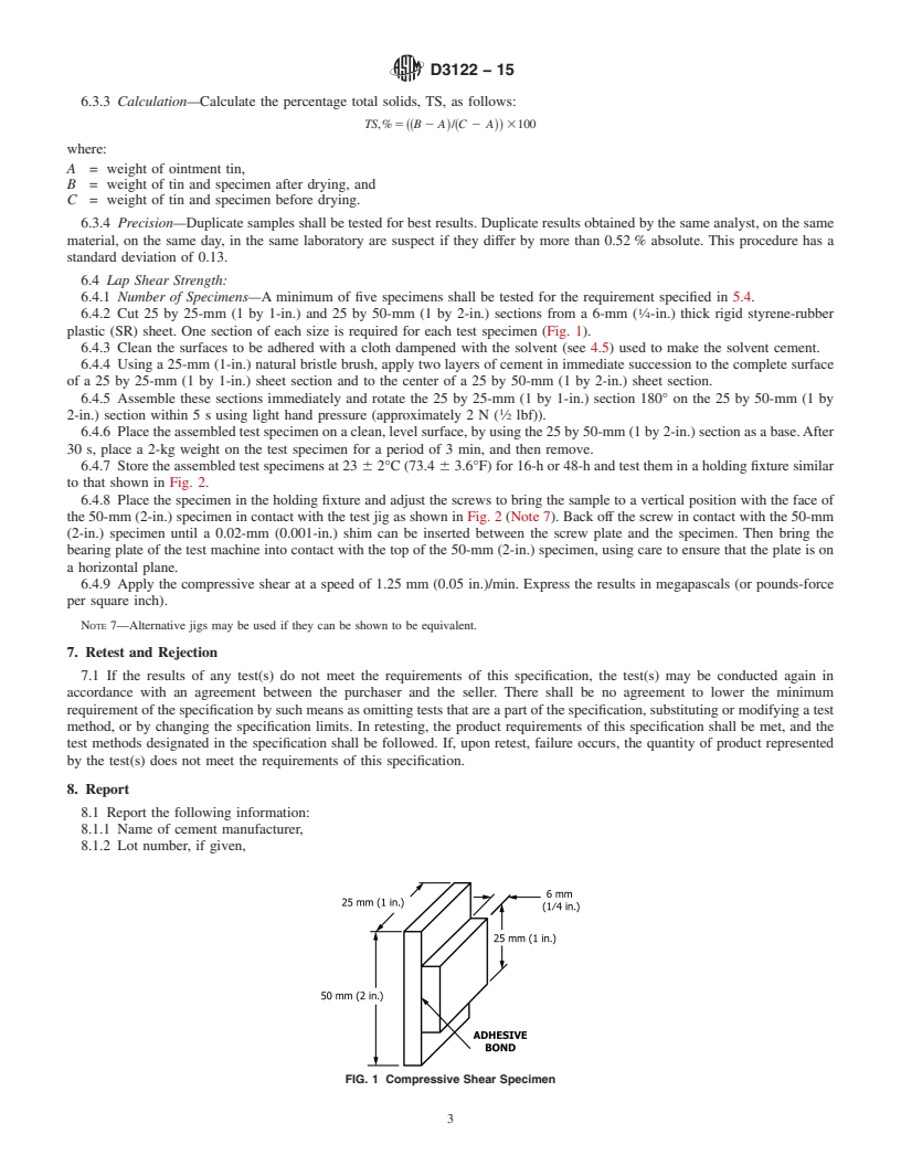 REDLINE ASTM D3122-15 - Standard Specification for  Solvent Cements for Styrene-Rubber (SR) Plastic Pipe and Fittings