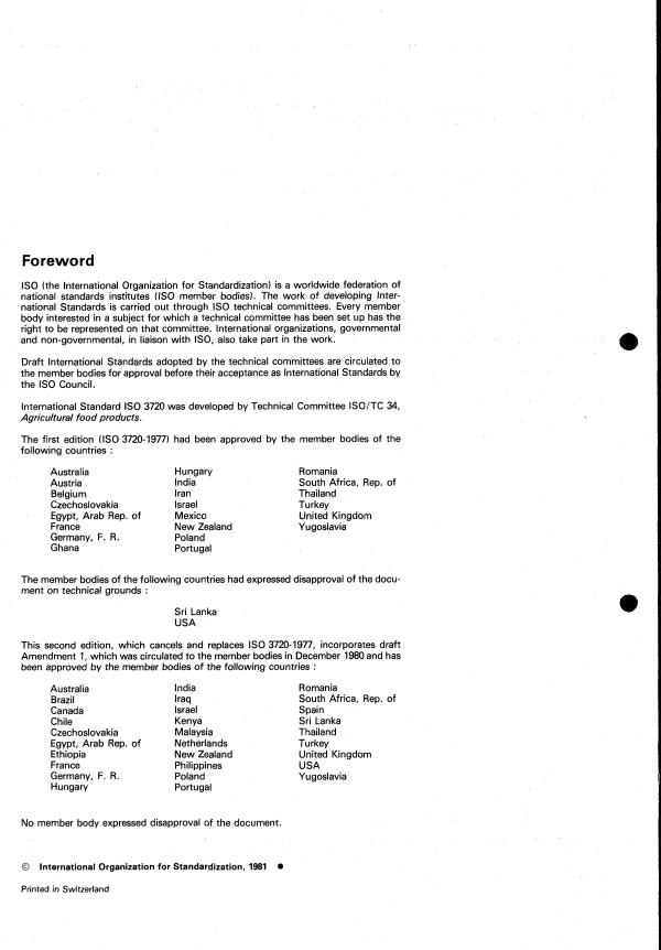 ISO 3720:1981 ISO 3720:1981 - Black tea -- Specification - Page 2 preview