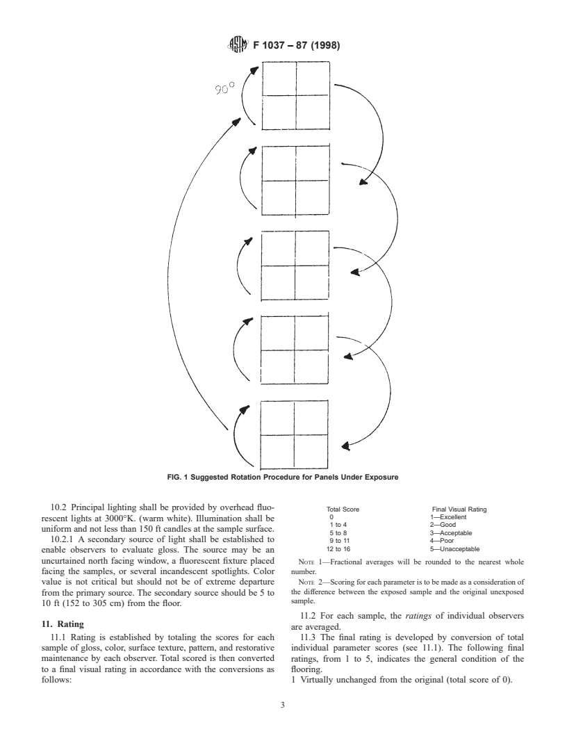 ASTM F1037-87(1998) - Standard Test Method for Visual Rating of Appearance of Resilient Floors After In-Service Exposure to Foot Traffic