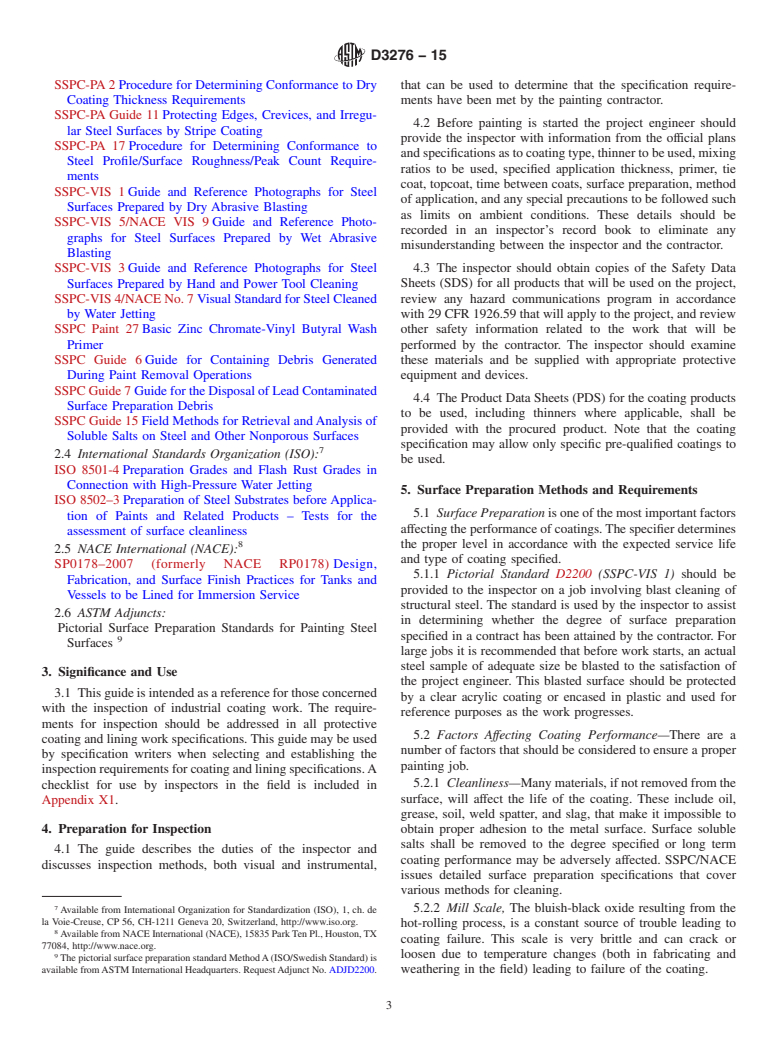 ASTM D3276-15 - Standard Guide for Painting Inspectors (Metal Substrates)