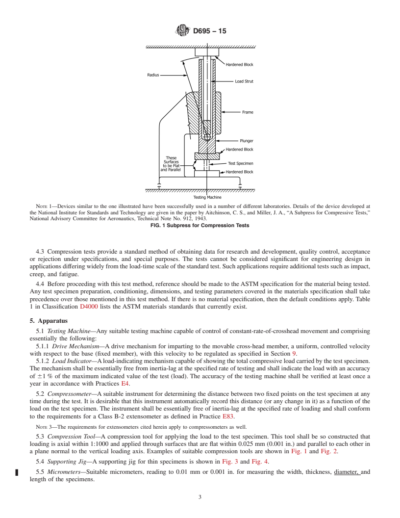 REDLINE ASTM D695-15 - Standard Test Method for Compressive Properties of Rigid Plastics