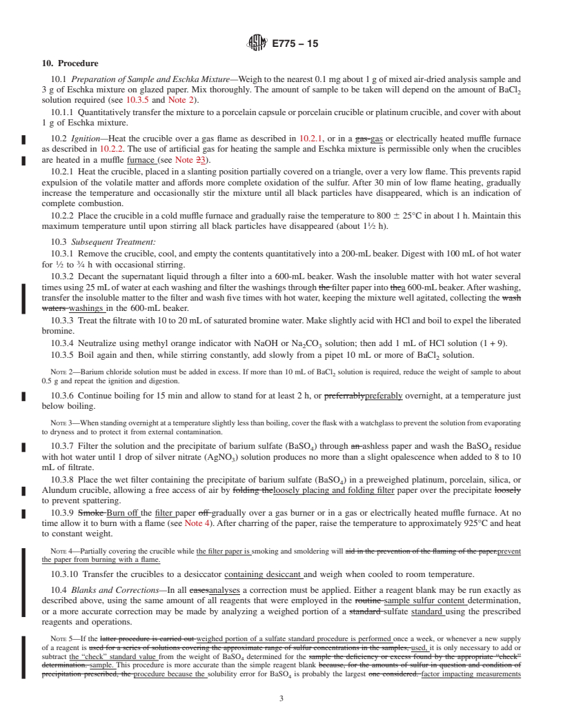 REDLINE ASTM E775-15 - Standard Test Methods for  Total Sulfur in the Analysis Sample of Refuse-Derived Fuel