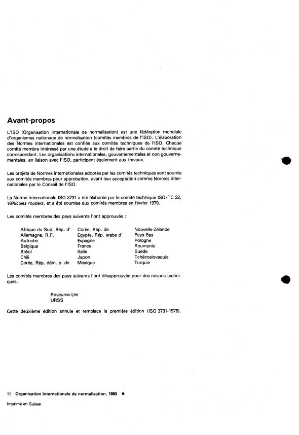 ISO 3731:1980 ISO 3731:1980 - Véhicules routiers -- Liaisons électriques entre véhicules tracteurs et véhicules remorqués avec équipement électrique 24 V -- Type 24 S (supplémentaire) - Page 2 preview