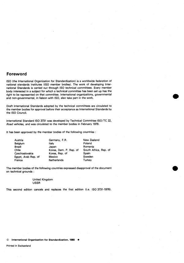 ISO 3731:1980 ISO 3731:1980 - Road vehicles -- Electrical connections between towing vehicles and trailers with 24 V electrical equipment -- Type 24 S (supplementary) - Page 2 preview