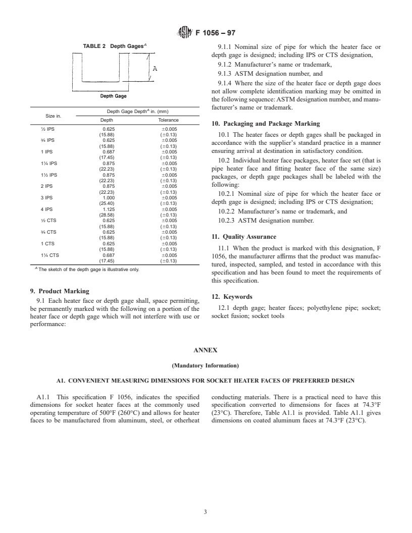 ASTM F1056-97 - Standard Specification for Socket Fusion Tools for Use in Socket Fusion Joining Polyethylene Pipe or Tubing and Fittings