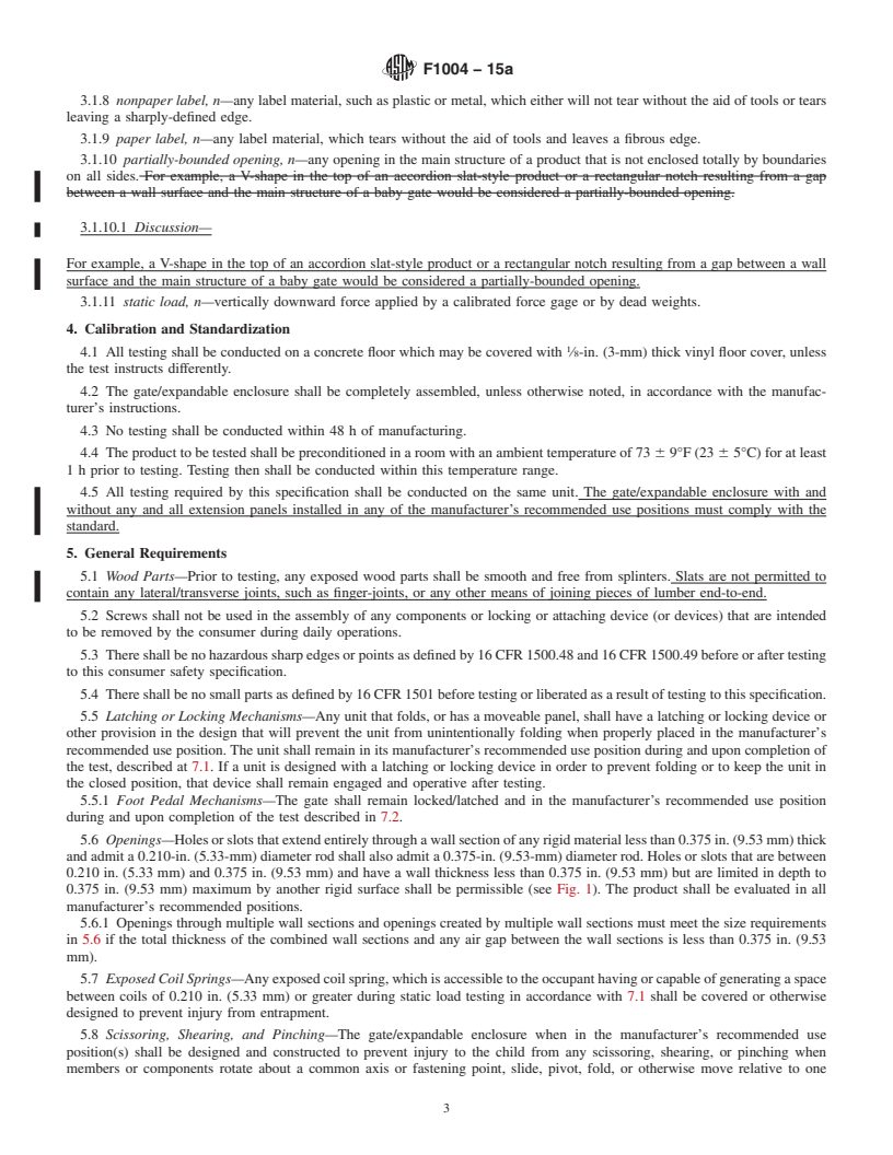 REDLINE ASTM F1004-15a - Standard Consumer Safety Specification for Expansion Gates and Expandable Enclosures