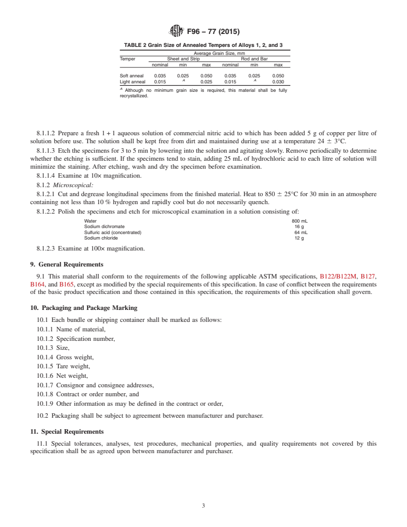 REDLINE ASTM F96-77(2015) - Standard Specification for  Electronic Grade Alloys of Copper and Nickel in Wrought Forms